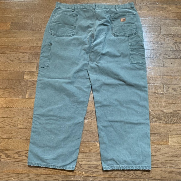 Carhartt B136 Double Front Washed Duck Loose Fit Work Pant 44 X 30 Moss Canvas - Picture 2 of 9